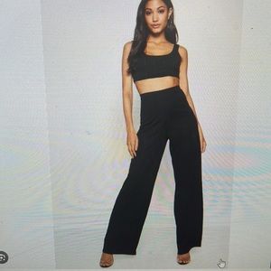 Missquided High Waisted Wide Leg Trouser Pants Size 10